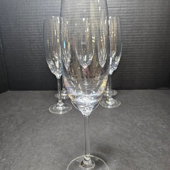 Krosno Poland Elegant Stemmed Flute Wine Champagne Glasses Set of 6 NIB - Picture 5 of 11